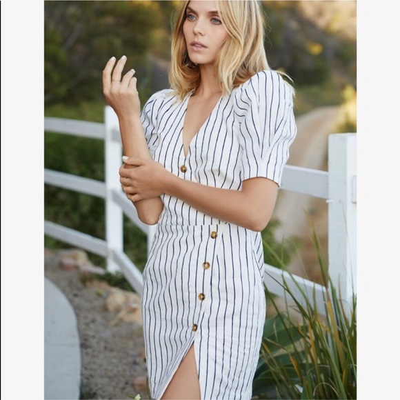 🆕 NWT Saylor Pauline Linen Dress -S - Picture 2 of 7